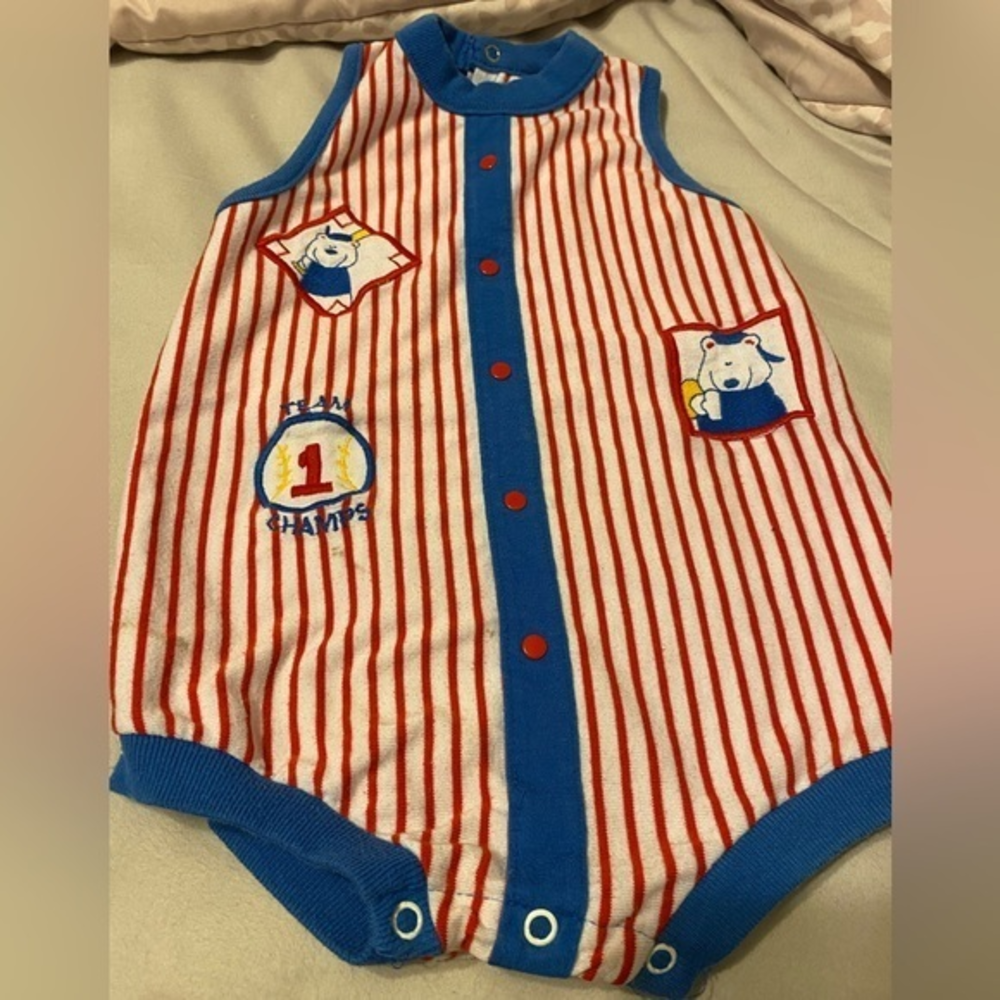 Buster Brown Vintage Baseball Romper (Onesie) … Size:‎ 24 Months…EUC